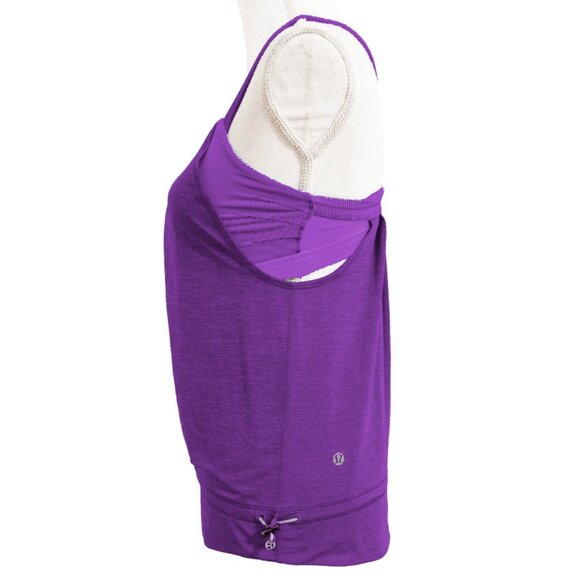 Lululemon Rest Less Tank Heathered Bruised Berry / Wee Stripe Bruised Berry - Picture 12 of 14